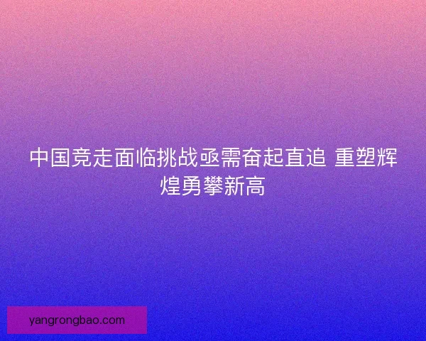 中国竞走面临挑战亟需奋起直追 重塑辉煌勇攀新高 中国竞走面临挑战亟需奋起直追 重塑辉煌勇攀新高