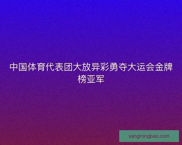 中国体育代表团大放异彩勇夺大运会金牌榜亚军